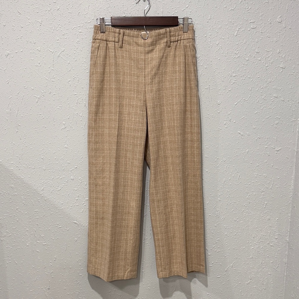 Aritzia Wilfred‎ Womens's Cream and White Plaid Dress Pants Size Small